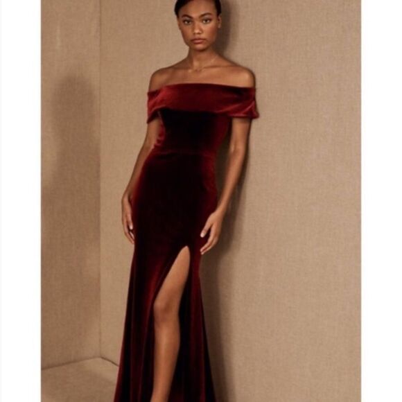 BHLDN Fawn Velvet Dress Size 4 - Picture 1 of 16